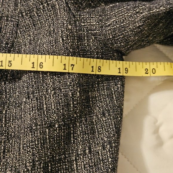 Jones New York Leather Trim Snap Wool Blend Tweed Career Blazer Jacket Size 8 - Picture 8 of 10